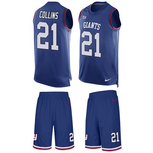 Nike Giants #21 Landon Collins Royal Blue Team Color Men's Stitched NFL Limited Tank Top Suit Jersey - Click Image to Close